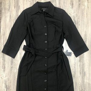 NWT TWINHILL Morgan Black Button Belted Short Sleeve Dress Size M